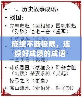 成绩不断极限，连续好成绩的成语 