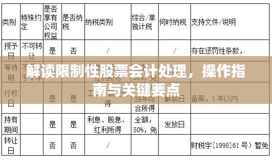 解读限制性股票会计处理，操作指南与关键要点