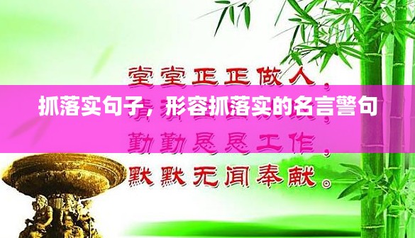 抓落实句子，形容抓落实的名言警句 