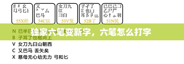 独家六笔变新字，六笔怎么打字 